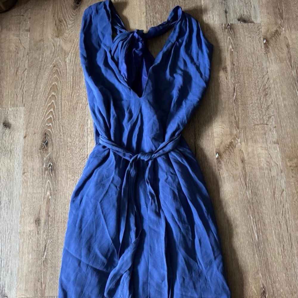 Acne Studios Blue with tie waist and ruched neckline Size 34